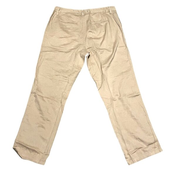 Woman Within NWOT Stretch Cotton Chino Straight Leg Pant Sz 14 Wide Beige Plus - Picture 6 of 8